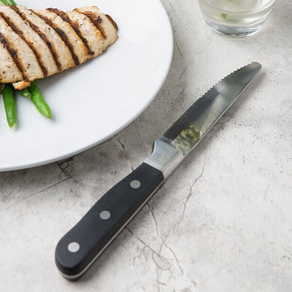 Libbey 201 2694 Deluxe Steak Knife w/ Black Plastic Handle – item 9592012694 image 2