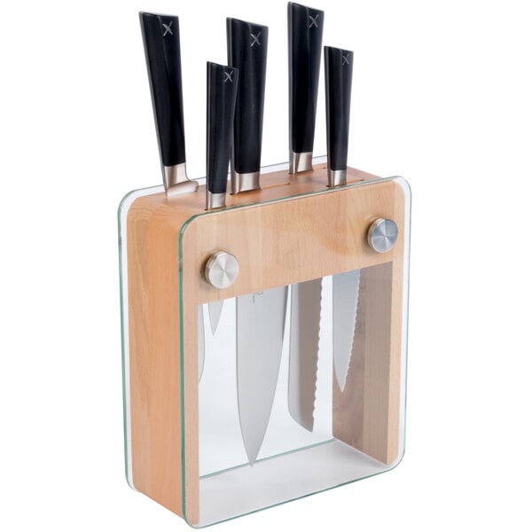 Mercer Culinary M19105 ZuM 6-Piece Wood & Knife Block Set – item 470M19105