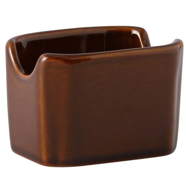 Tuxton BAQ-034 3 1/2" Caramel Sugar Packet Holder / Caddy – item 303SPH3BR
