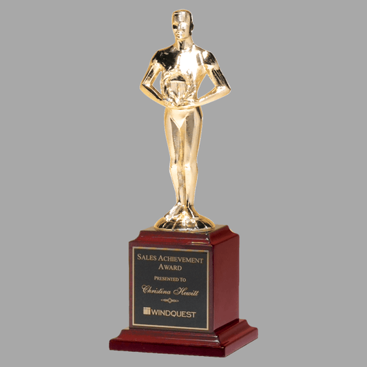 13.5" Cast Metal Gold Classic Achiever Figure on a Plaque – item 1535