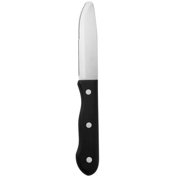 Walco 4 3/4" Steak Knife w/ Duty Jumbo Black Delrin Handle – item 935880528R