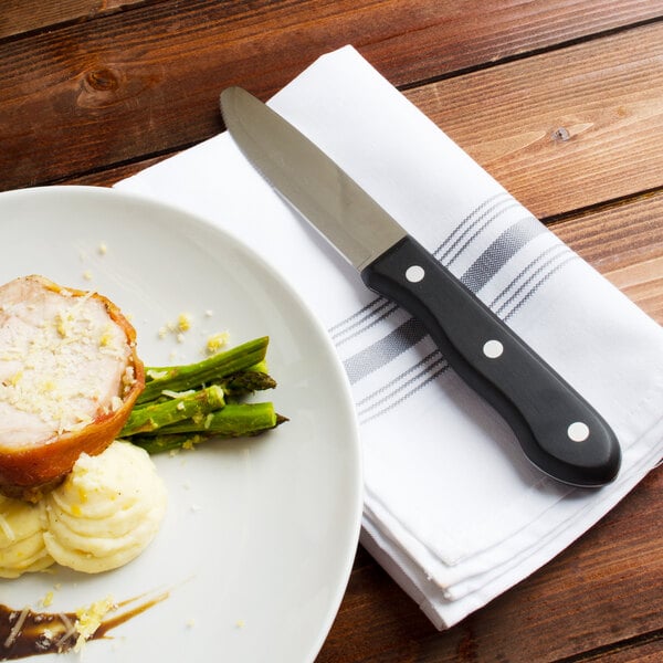 Walco 4 3/4" Steak Knife w/ Duty Jumbo Black Delrin Handle – item 935880528R image 2