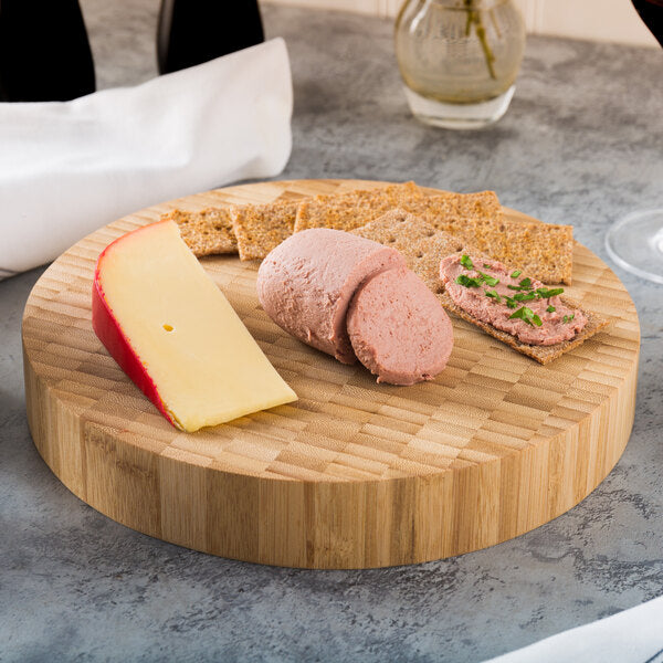 American Metalcraft 10" x 1 1/2" Bamboo Round Serving Board – item 124B10