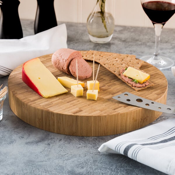 American Metalcraft 12" x 1 1/2" Bamboo Round Serving Board – item 124B12