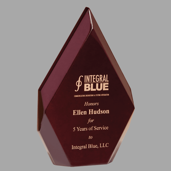 6.25" x 10" Rosewood Diamond Plaque – item 1596