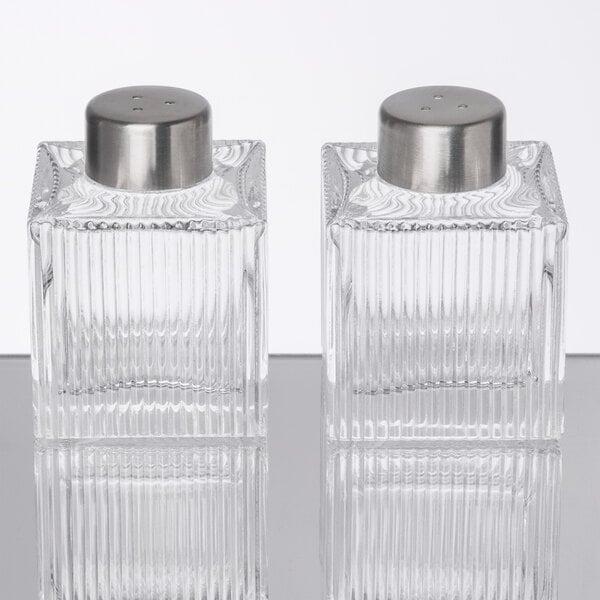 Vintage Collection 2 oz. Ribbed Square Salt & Pepper Shaker – item 124GSPSR