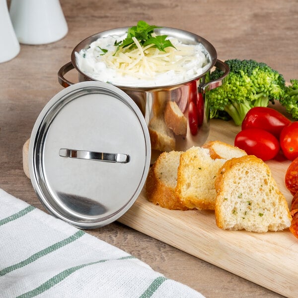 American Metalcraft 8 oz. Mini Pot and Lid Serving Bowl – item 124MPL8