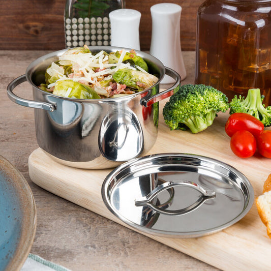 American Metalcraft 14 oz. Mini Pot and Lid Serving Bowl – item 124MPL14