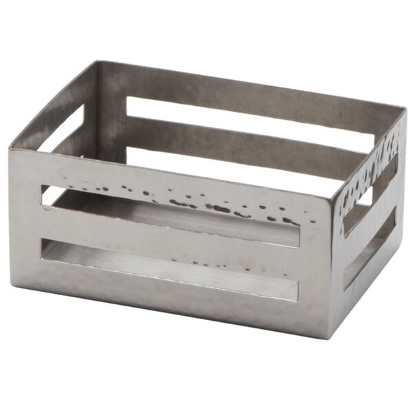 3 1/2" x 2 1/2" Rectangular Hammered Sugar Caddy – item 124SPH