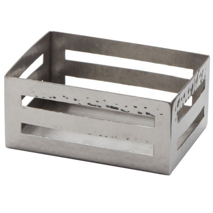 3 1/2" x 2 1/2" Rectangular Hammered Sugar Caddy – item 124SPH