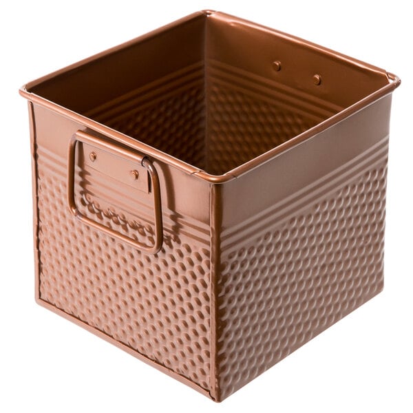 6" Square Hammered Copper Utensil Condiment Organizer – item 124UTNSLSQCP