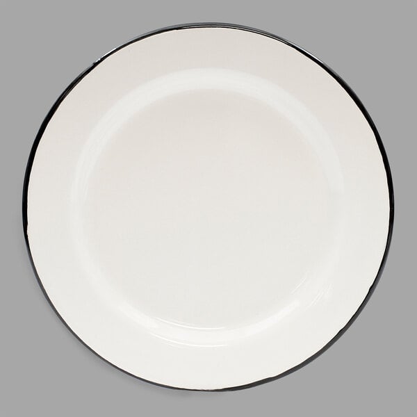 Tablecraft 80018 Enamelware 8" Black and Serving Plate – item 80880018