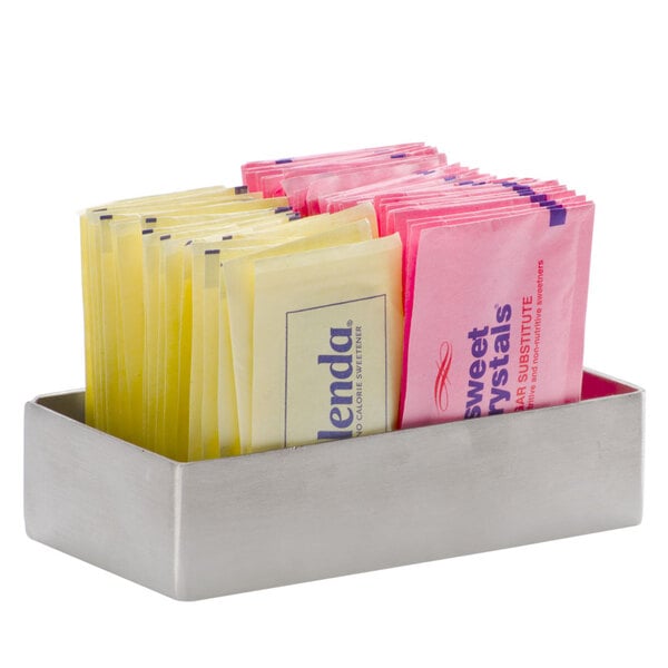 4 1/4" x 2 1/4" Rectangular Satin Sugar Packet Holder – item 124SSPT3 image 2