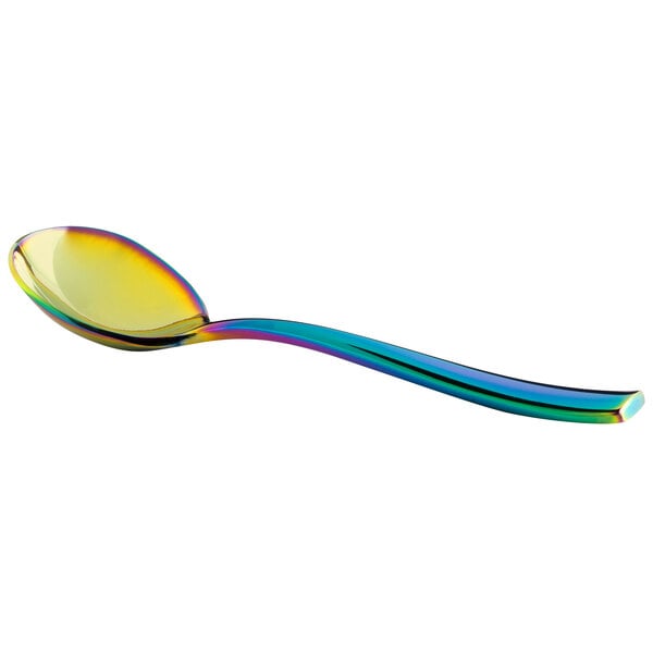 Bon Chef S3001RB Manhattan 6 3/8" Rainbow PVD Bouillon Spoon – item 201S3001RB