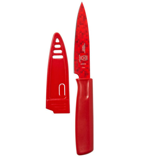 Mercer Culinary M33912B 4" Red Paring Knife w/ Sheath – item 470M33912B