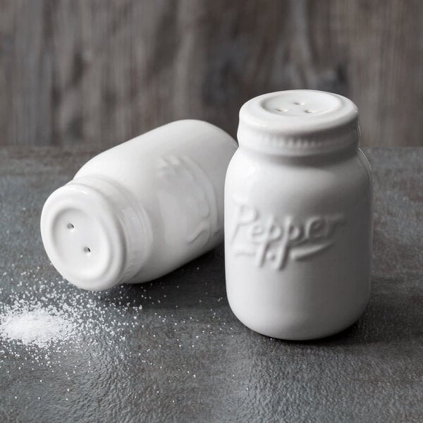 2 oz. Ceramic Mason Jar Salt & Pepper Shaker – item 124CMSP image 2