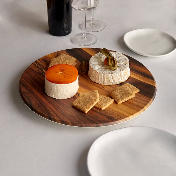 American Metalcraft Serving Board / Charger - Faux Acacia – item 124AWM14