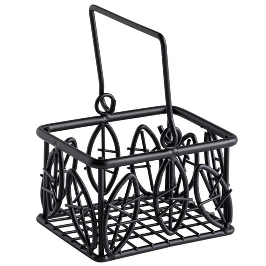 3 1/2" x 2 3/4" Leaf Wrought Iron Sugar Caddy – item 124SBL353