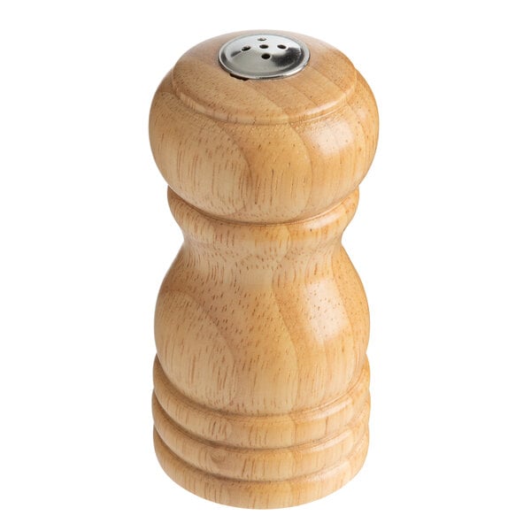 Acopa 4" Matte Wooden Salt Shaker – item 176PSS04NAT