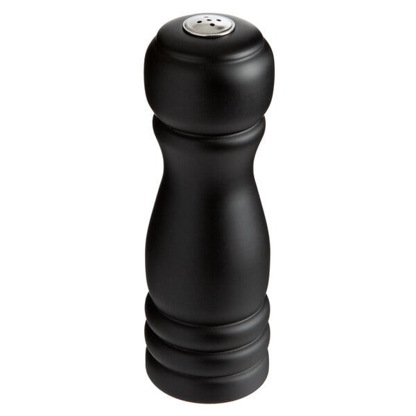 Acopa 6" Matte Black Wooden Salt Shaker – item 176PSS06BK