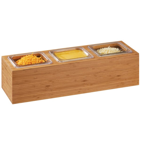 Cal-Mil Bamboo Action Condiment Station 1/6 Size Pan Unit – item 2113837360