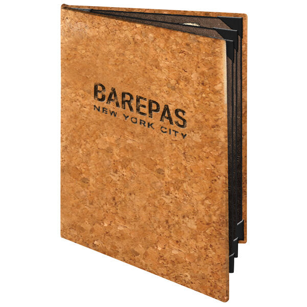 5 1/2" x 8 1/2" Customizable Cork 6 View Menu Cover – item 659CO660ANC