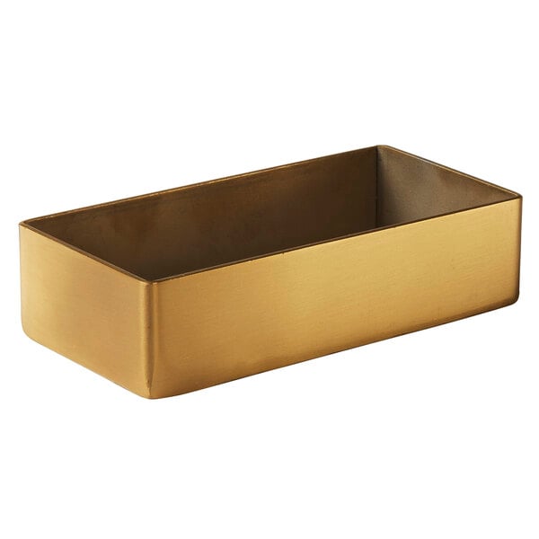 4 1/4" x 2 1/4" Rectangular Gold Satin Sugar Packet Holder – item 124GPT3