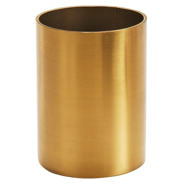 2" x 2 3/4" Gold Satin Finish Round Sugar Packet Holder – item 124GSPH2