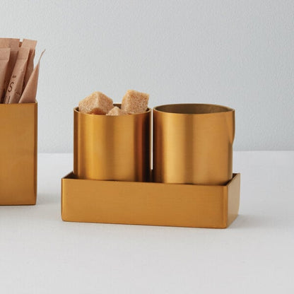 2" x 2 3/4" Gold Satin Finish Round Sugar Packet Holder – item 124GSPH2 image 2