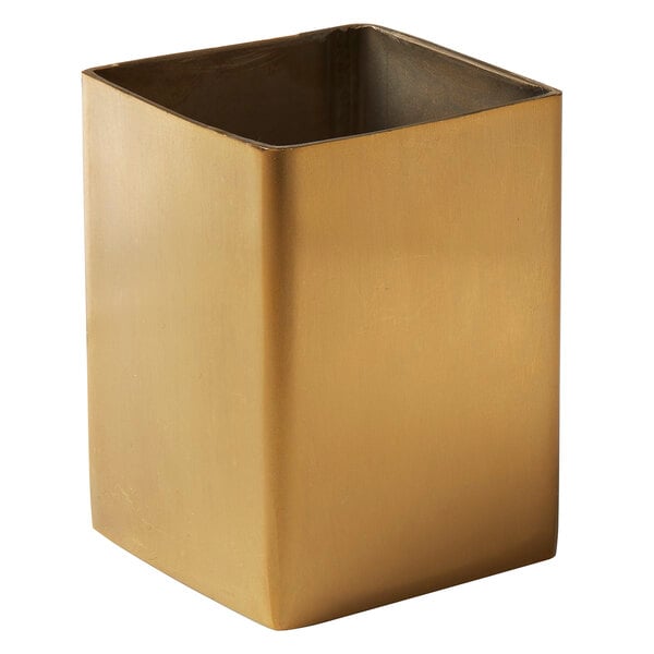 2" Square Gold Satin Finish Sugar Packet Holder – item 124GSPT5