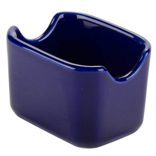 Tuxton 3 1/2" Cobalt China Sugar Packet Holder / Caddy – item 303SPH3BL
