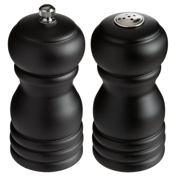 Acopa 4" Matte Wooden Salt & Pepper Mill – item 176PMSST04BK
