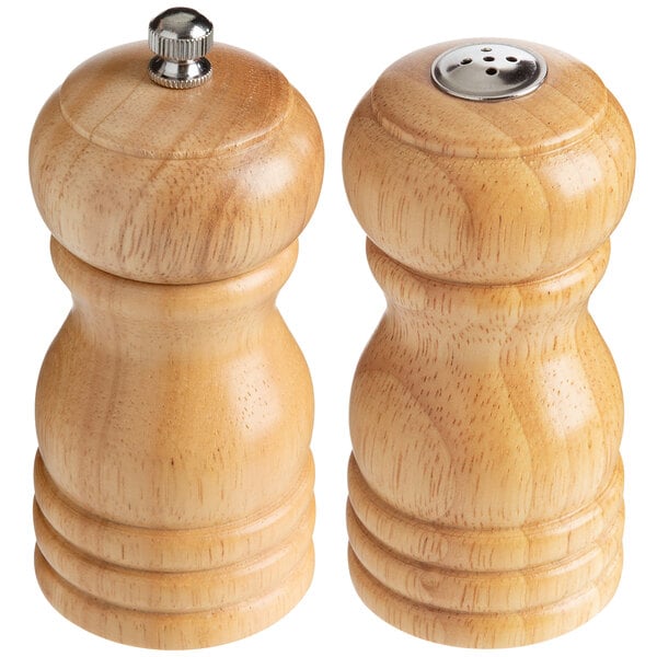 Acopa 4" Matte Wooden Salt & Pepper Mill – item 176PMSST04NT