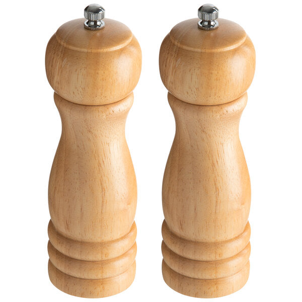 Acopa 6" Matte Wooden Salt / Pepper Mill – item 176PMST06NAT