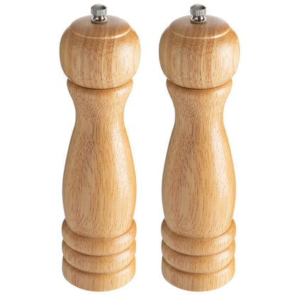 Acopa 8" Matte Wooden Salt / Pepper Mill – item 176PMST08NAT
