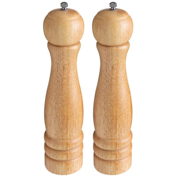 Acopa 10" Matte Wooden Salt / Pepper Mill – item 176PMST10NAT