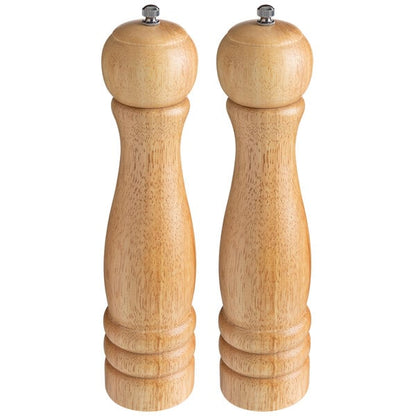 Acopa 10" Matte Wooden Salt / Pepper Mill – item 176PMST10NAT