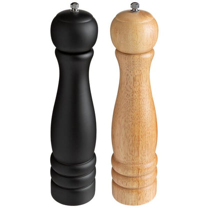 Acopa 10" Matte Black / Natural Wooden Salt / Pepper Mill – item 176PMST10BKN