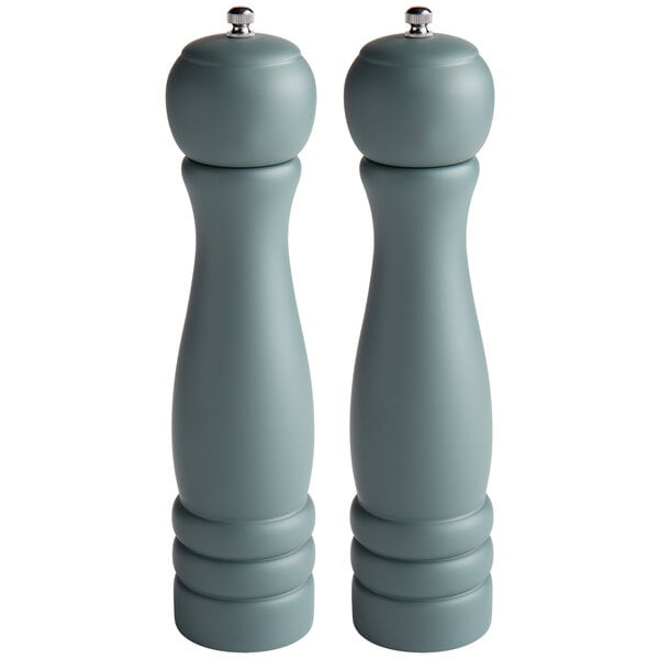 Acopa 10" Matte Steel Blue Wooden Salt / Pepper Mill – item 176PMST10SB