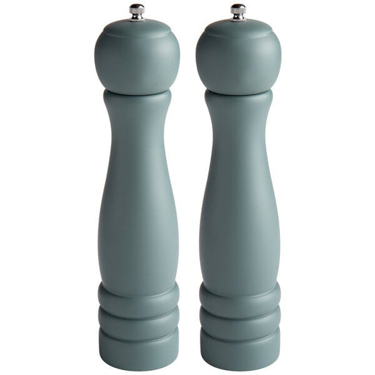 Acopa 10" Matte Steel Blue Wooden Salt / Pepper Mill – item 176PMST10SB