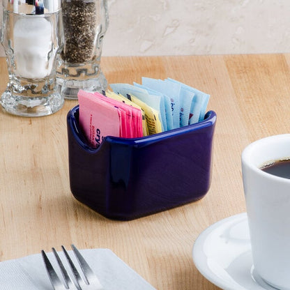 Tuxton 3 1/2" Cobalt China Sugar Packet Holder / Caddy – item 303SPH3BL image 2