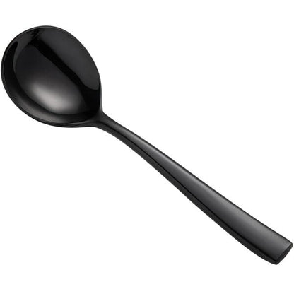 Bon Chef S3001B Manhattan 6 3/8" Black Bouillon Spoon – item 201S3001B image 2