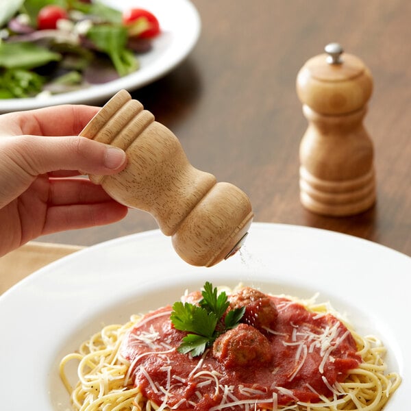 Acopa 4" Matte Wooden Salt & Pepper Mill – item 176PMSST04NT image 2