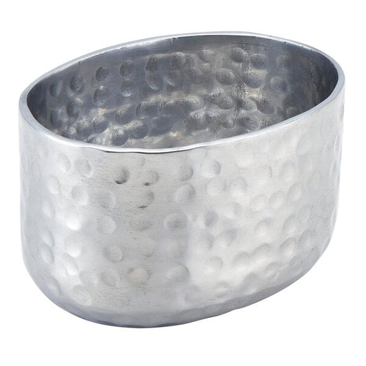 6 oz. Silver Oval Hammered Aluminum Sugar Packet Holder – item 124ASPS
