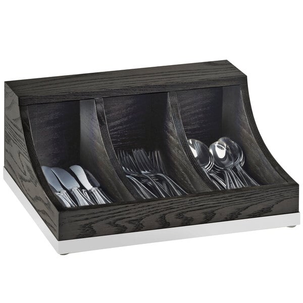 Cal-Mil Cinderwood 3-Section Flatware / Condiment Organizer – item 211380287