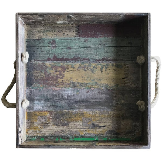 GET Reclaimed Wood Square Serving Tray w/ Rope Handles – item 375WB1616RWB