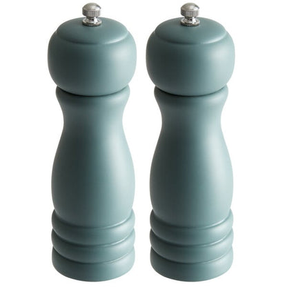 Acopa 6" Matte Steel Blue Wooden Salt / Pepper Mill – item 176PMST06SB