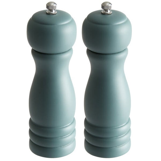 Acopa 6" Matte Steel Blue Wooden Salt / Pepper Mill – item 176PMST06SB