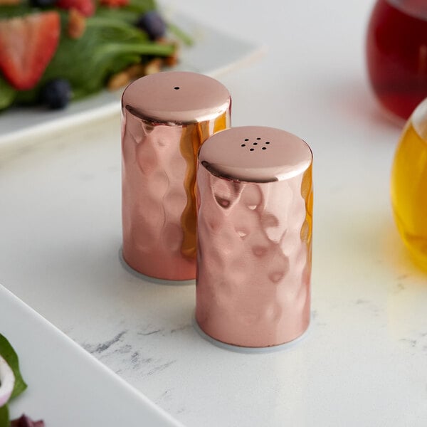 2 oz. Salt & Pepper Shaker Set w/ Hammered – item 124CHSP2 image 2