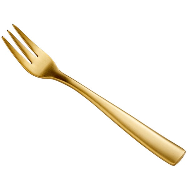 Bon Chef S3008GM Manhattan 5 3/8" Matte Gold Cocktail Fork – item 201S3008GM image 2